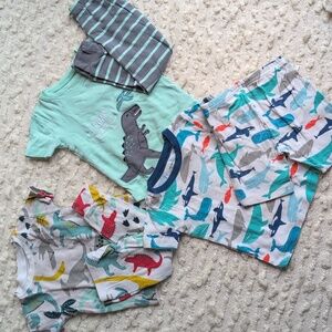 Carters 24M Boys Girls Toddler Unisex Summer Pajama Sets Three Bundle Lot Dinos